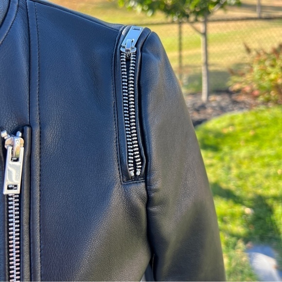 Zara Faux Leather Biker Jacket NWT Size Medium - Picture 4 of 10